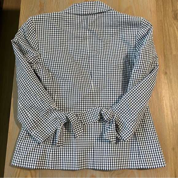 Anne Klein gingham one button blazer - Picture 4 of 5